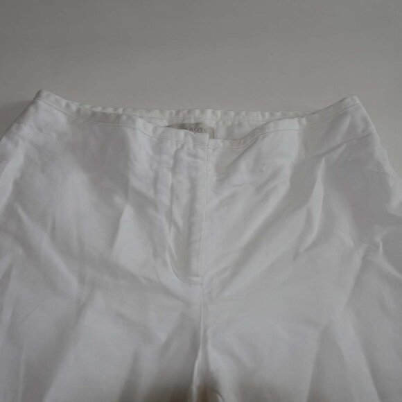 Talbots Women's Straight Leg Linen Cotton Pants Size 4 Petite White Classic Rise - Picture 2 of 6